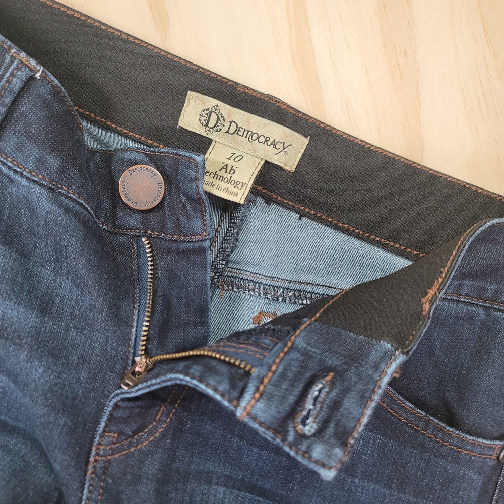 Democracy Bootcut Jeans Indigo Blue Size 10 32x31 Ab Technology Western Cowboy - Picture 3 of 10